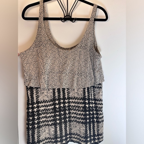 Silence + noise leopard print lace ruffle layered tank top size M - Picture 9 of 16